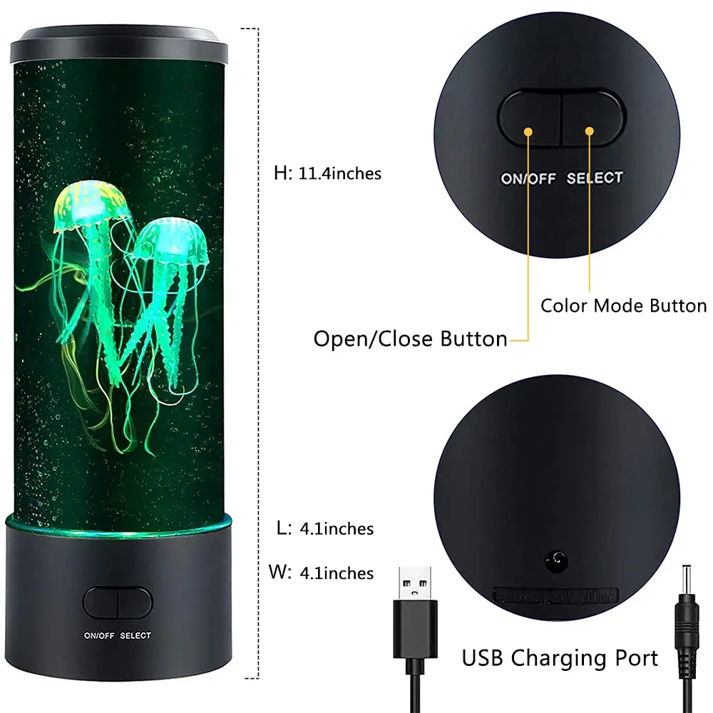 Led Electric Jellyfish Light Battery USB Powered Night Lights Room Decoration For Kids Christmas Holiday Birthday Party Gifts