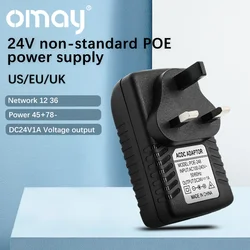 1PCS POE Adapter DC 24V 1A Wall Plug POE Injector Ethernet Adapter IP Phone / Camera Power Supply Charger EU US UK plug
