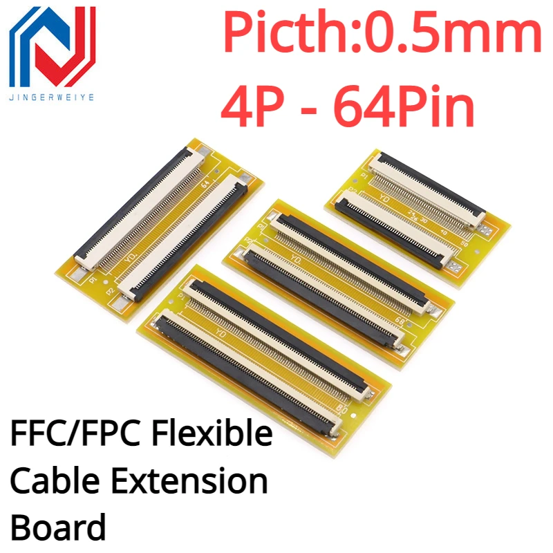 2 Piezas de Adaptador de Extensión para Cable FFC/FPC de Paso 0.5MM, Pines 4/8/10/12/14/16/20/24/30/40/50/60/64