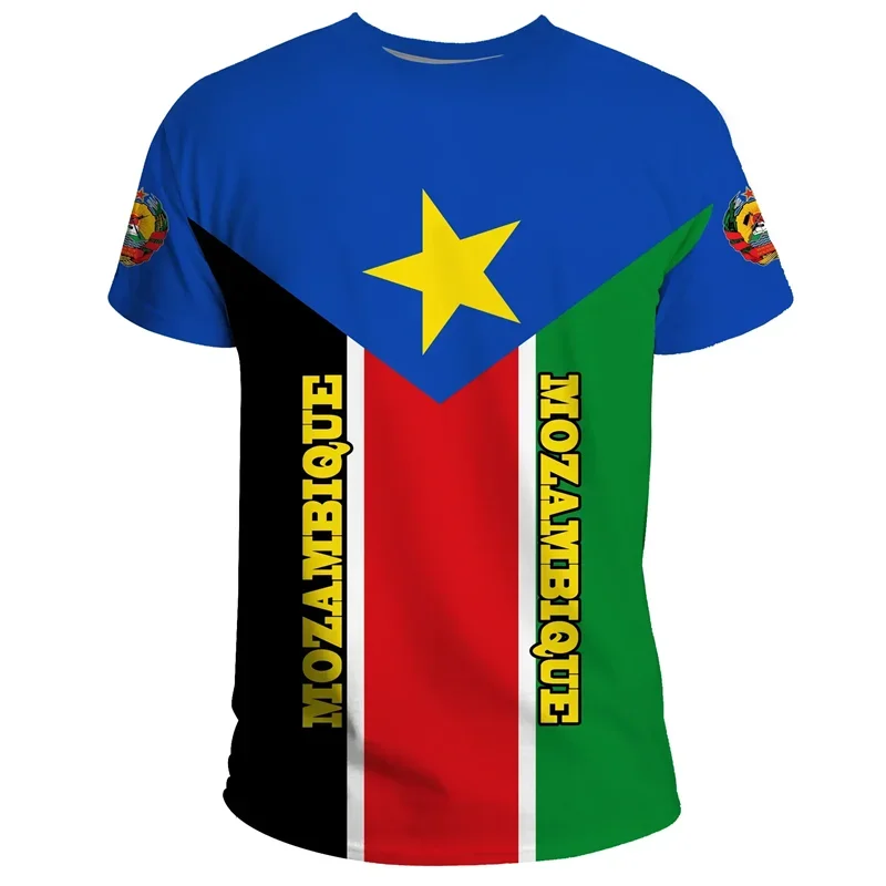 Mozambique Pattern T-shirt Men 3D Printed Summer Street Casual Oversized T Shirt Cool Tops Short Sleeved Round Neck Tee Shirt