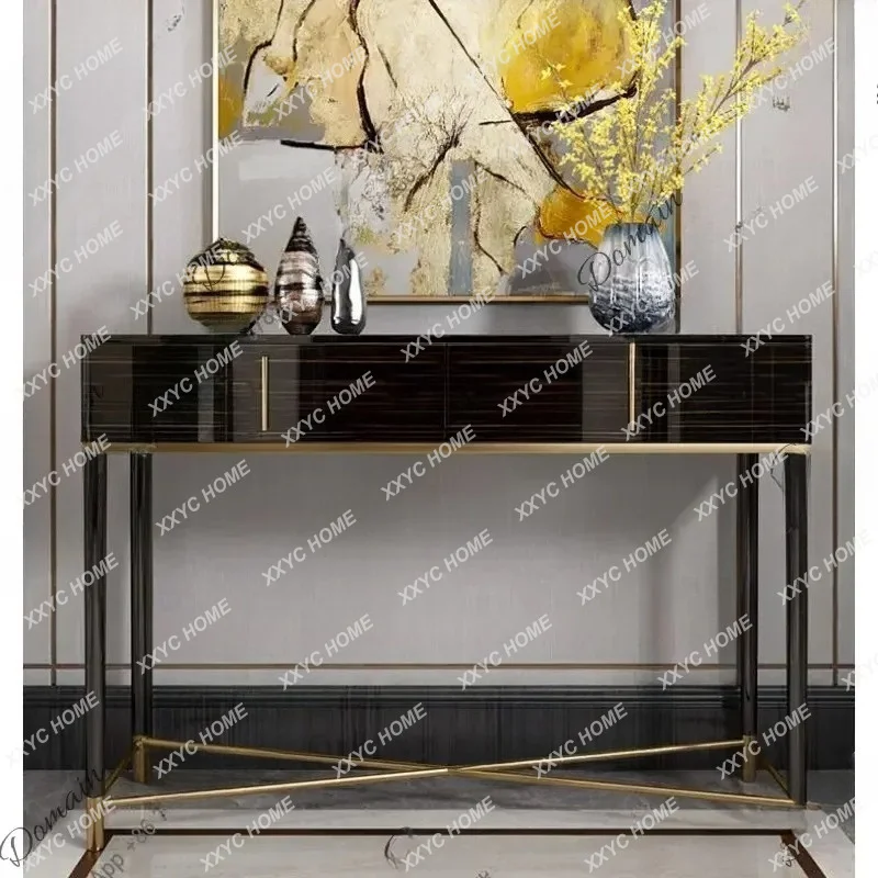 XX Solid Wood Entrance Table Decorative Table, Modern Simple Entrance Table Entrance Cabinet Dining Side Table
