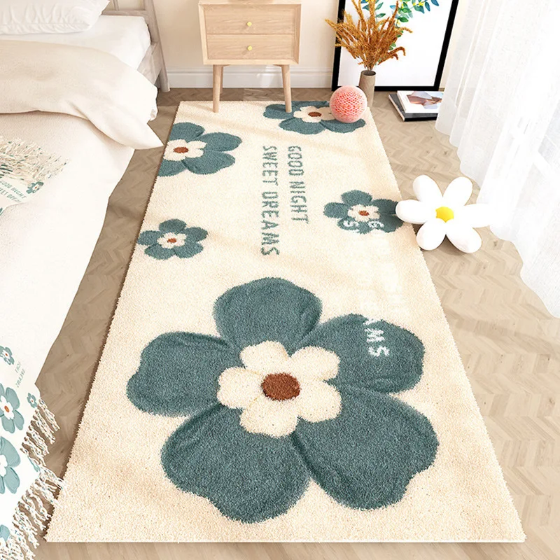 

VIKAMA Fresh Faux Cashmere Soft Durable Dirty Resistant Floor Mats Bathroom Kitchen Living Room Doorway Home Decoration