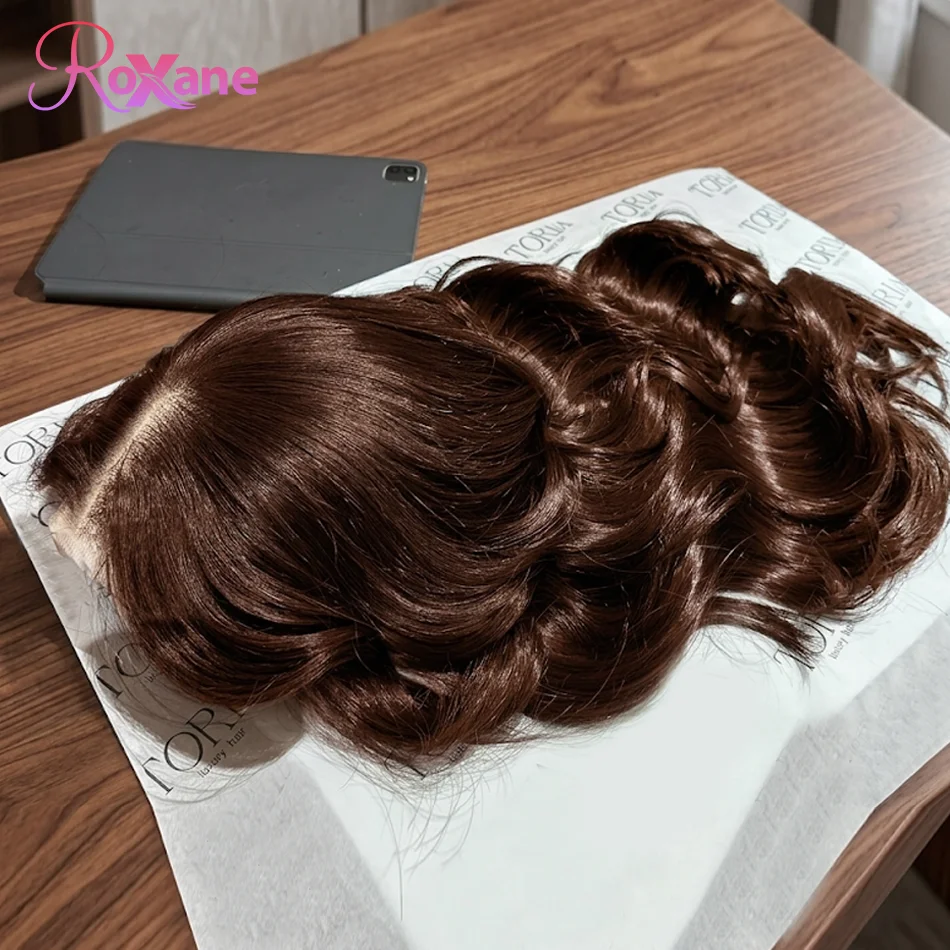 

Парик Roxane Chocolate Brown Body Wave 13X4 с прозрачной кружевной передней частью 13x6 HD, предварительно прорезанный, окрашенный, из натуральных человеческих волос