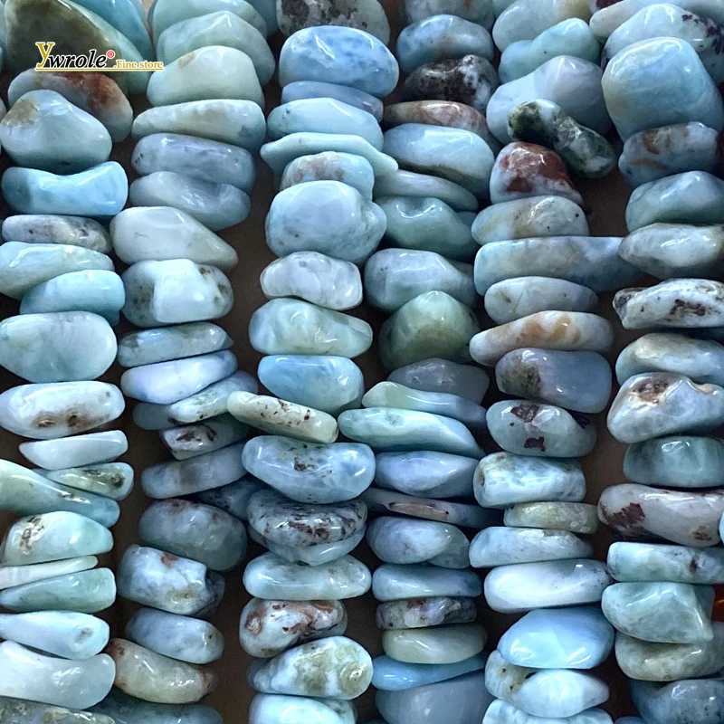 Natural Stone Gem AA Larimar Irregular 9-10mm Raw Loose Spacer Beads for Jewelry Making Diy Bracelet Charms Accessories 15''