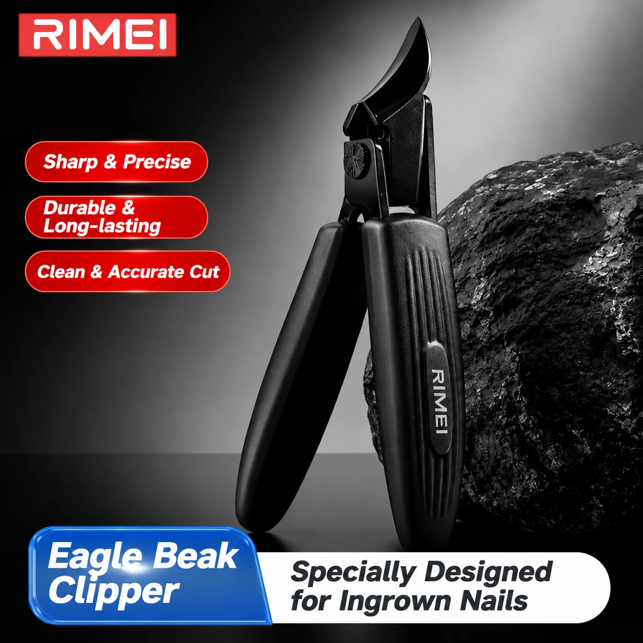 Designed specifically for thick fingernail clippers, with a 25-degree stainless steel angled blade and splash-proof feature