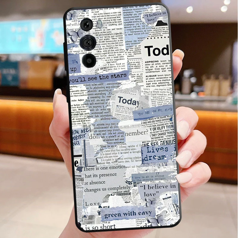 

Phone Case For Motorola Edge 50 40 Pro 60 50 40 30 Ultra Neo Fusion Moto G Play G Stylus G Power G Cute Blue Aesthtic