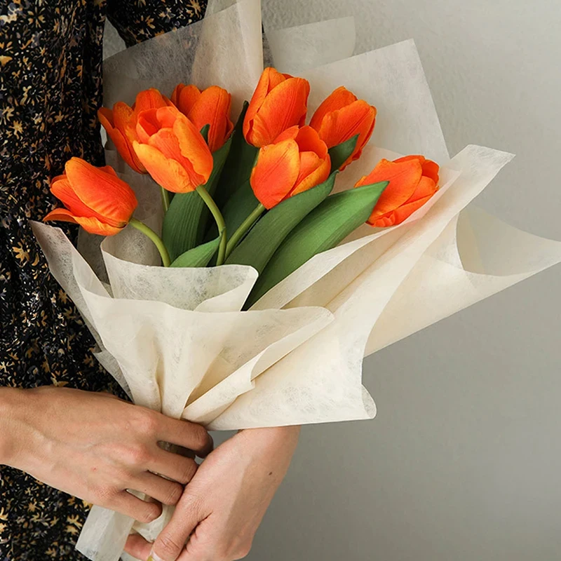 Papel de algodón para envolver arreglos florales, 40 piezas, no tejido, suministros de floristería