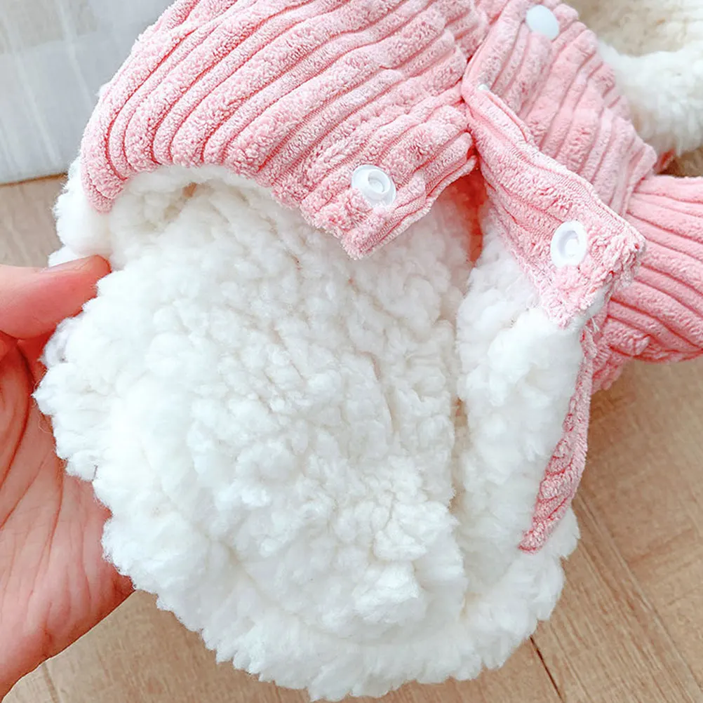 

Thicken Fleece Dog Hoodie Small Dogs Corduroy Raincoat Adorable Costume Puppy Warmth Clothes Windproof Sweater Cartoon Hoodie