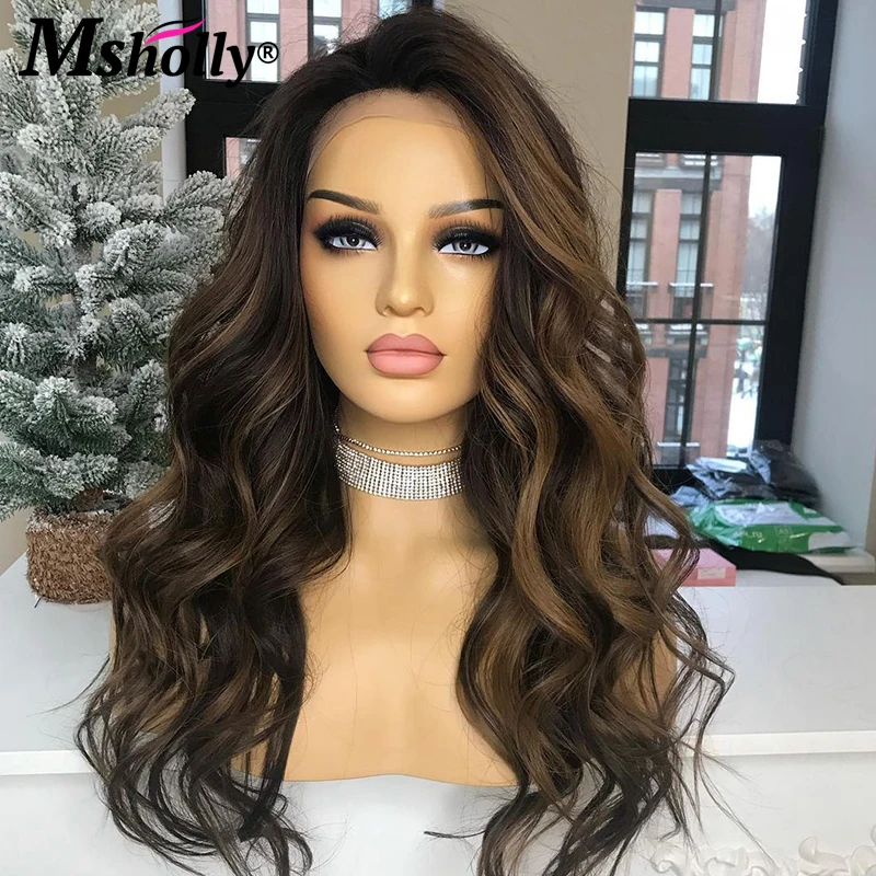 Brown Body Wave 13x4 Lace Front Human Hair Wig Chocolate Brown Transparent Water Lace Wig Remy Water Wave Colored Human Hair Wig