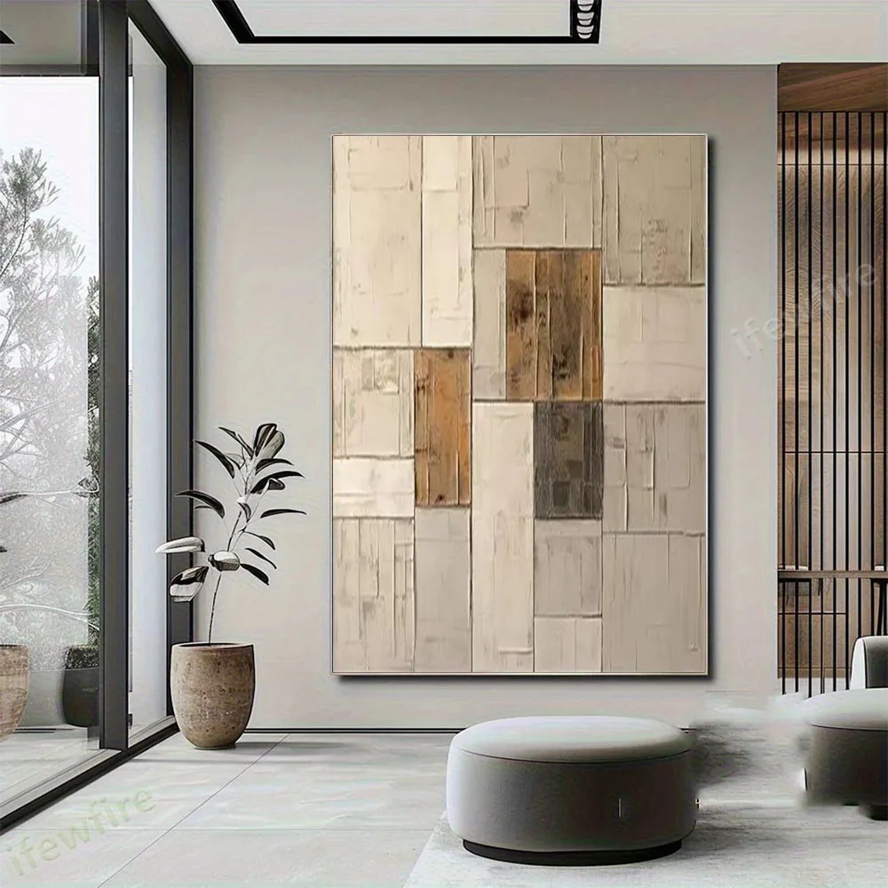 

100% Hand Painted Abstract Oil Painting Gray Black Rice White Wall Art Picture On Canvas Mural For Living Room Home Decor Paint