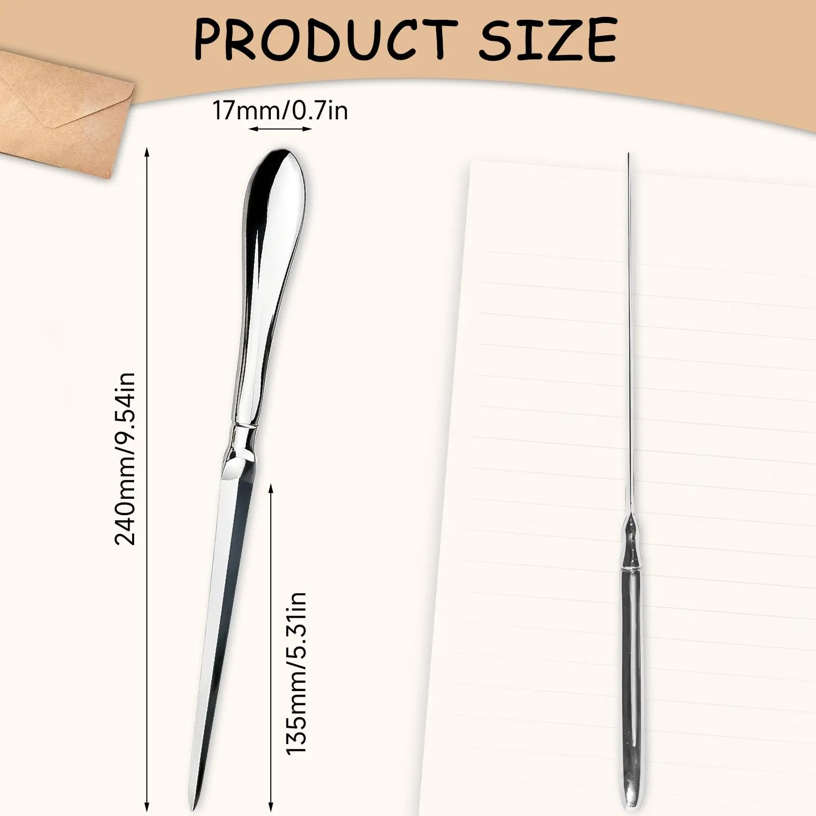 فتاحة رسائل، فتاحة حروف مغلف متقدمة، سكين معدني مفتوح للمكتب، قاطع مغلف مناسب للمكتب المنزلي الجيد