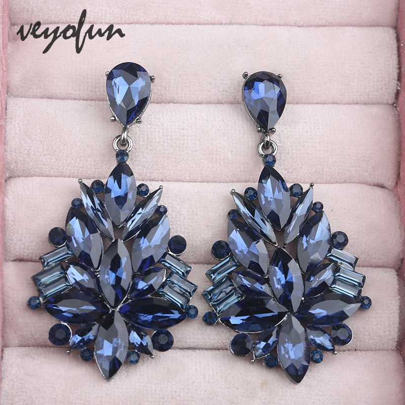 Veyofun Luxury Crystal Drop Earrings Hyperbole Bridal Earrings For Women Fashion Jewelry New Gift