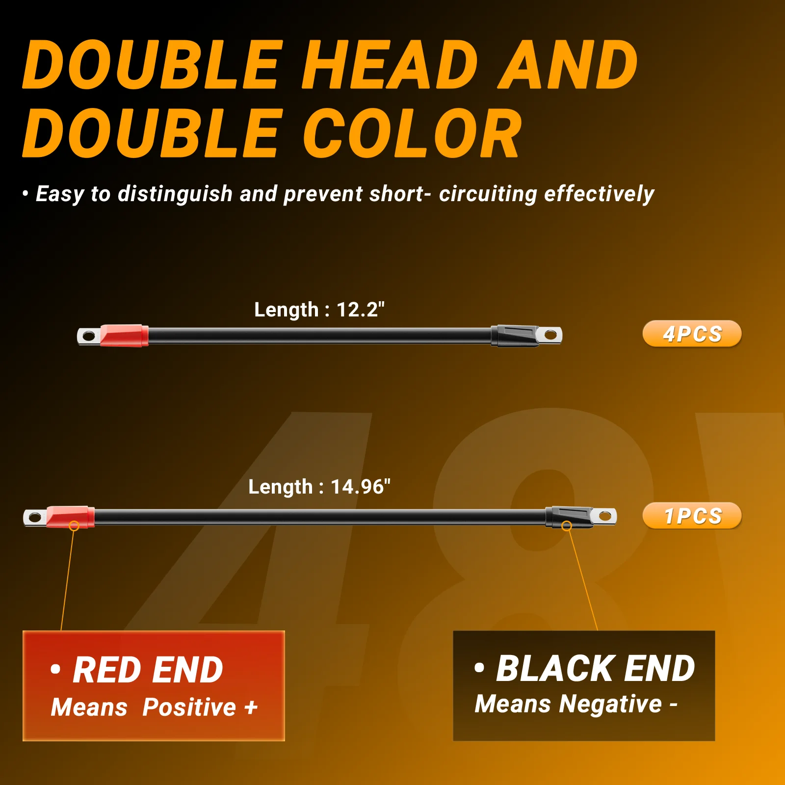 超長純銅ワイヤーラグ、バッテリーケーブルセットはezgo94-upメダリストtxtに適合、6面高圧配線、4ゲージ