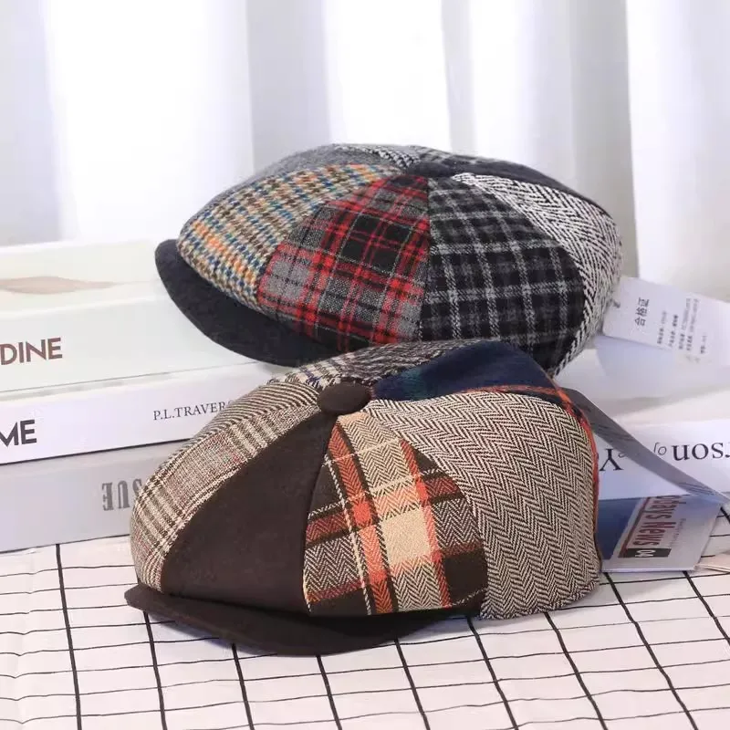 Wool Newsboy Cap Women‘s Winter Vintage Berets Caps Women Men British Painters Hat Soft Autumn Winter hats Octagonal Cap