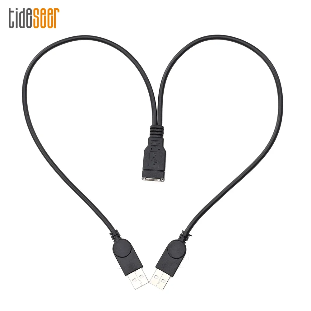 300pcs USB 2.0 A 1 Female To 2 Dual Usb Male Data Hub Power Adapter Y Splitter Charging Cable Wire Extension Cord