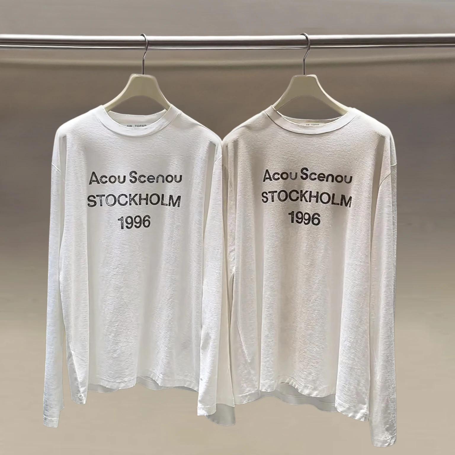 Acou Scenou Classic 1996 Couples Long Sleeve Cotton Linen Thin T-Shirt Breathable Skin-Friendly UV Protection Casual Style