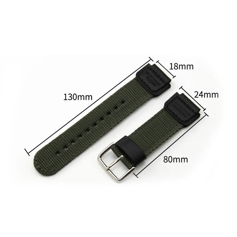 Nylon Watch Band Strap for Casio  AE-1200 1300 AE-1000W F91W F84 AEQ-110W SGW-300H 400H 500H  800H 216H 735H W-215 MRW-200H 18mm