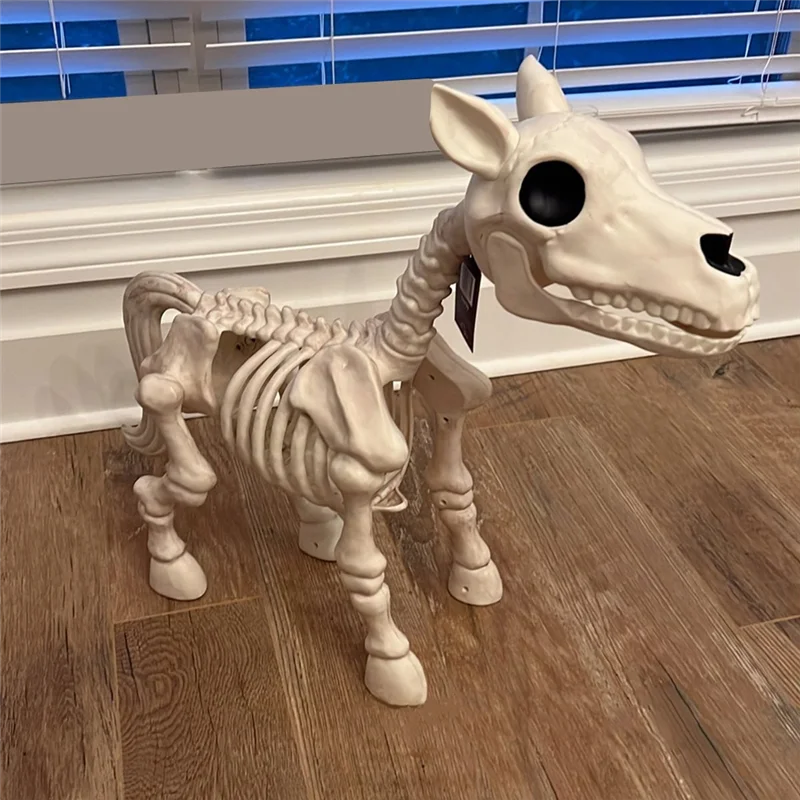 Halloween Horse Skeleton Prop, Crânio Novo Cavalo, Decoração Halloween