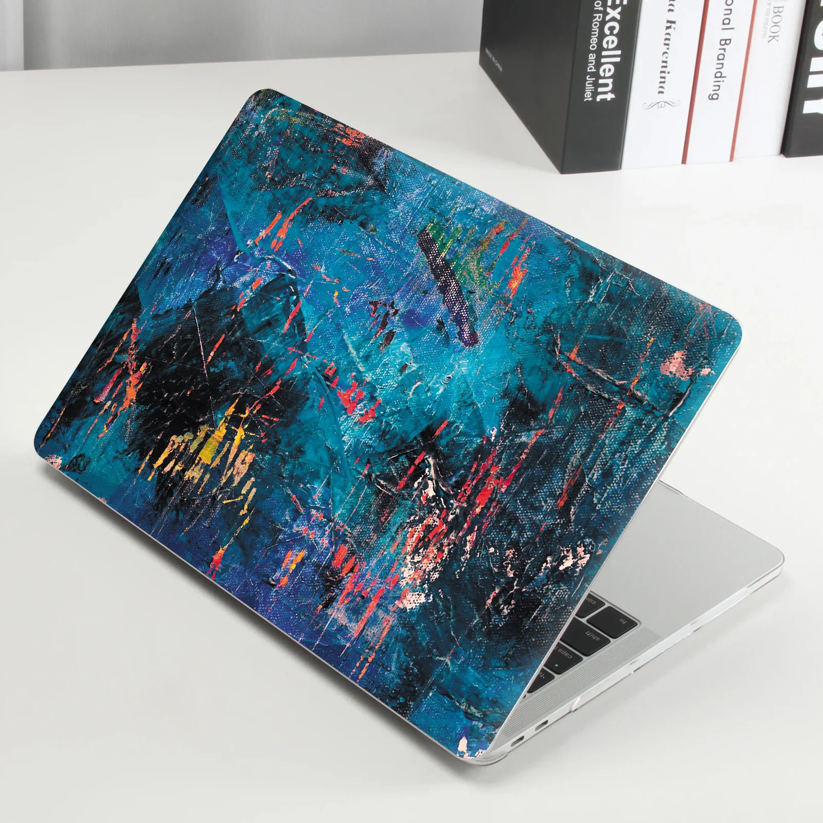 DIY 1 Set of 2 Piece Side-rendered Laptop Protective Film Colorful Self-adhesive Removable Laptop Decorative Sticker Decal