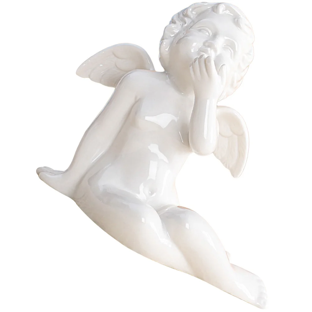 

Ceramic Angel Adornment Elegant Creative Wedding Decoration Home Tabletop Desktop European Style Decor Angel Figurines