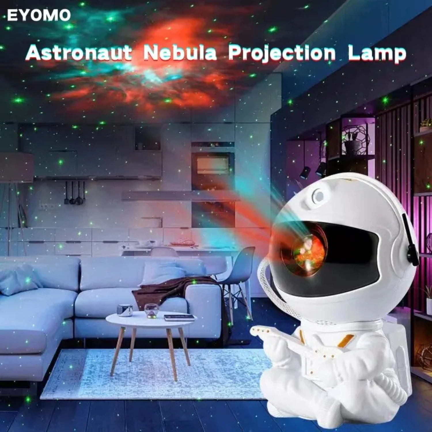 Astronaut Starry Sky Projection Light Full of Stars Ambient Light Spaceman Laser Nebula Water Ripple Bedroom Projection Light