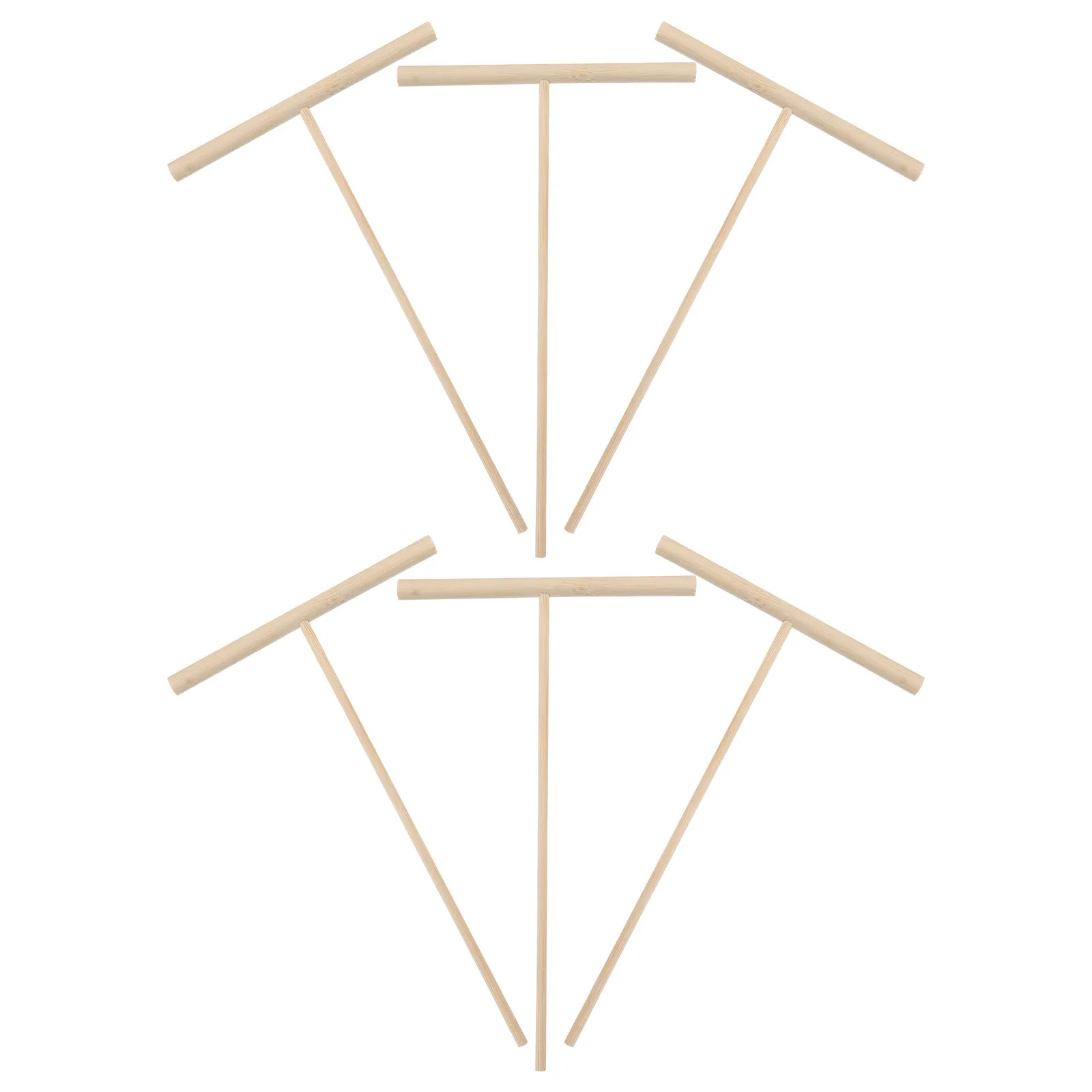 6Pcs Bamboo Mini Rakes T-Design Sand Table Ornaments Elegant Decorative Rake Adornments for Tea Room Zen Decoration