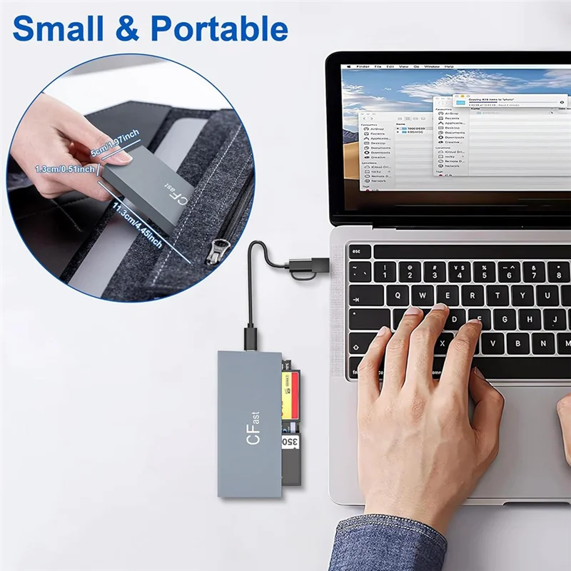 AED7-6 Karten gleichzeitig lesen CF/MS/SD/TF/XD/Cfast Kamera Kartenleser Handy Tablet Speicherkartenleser