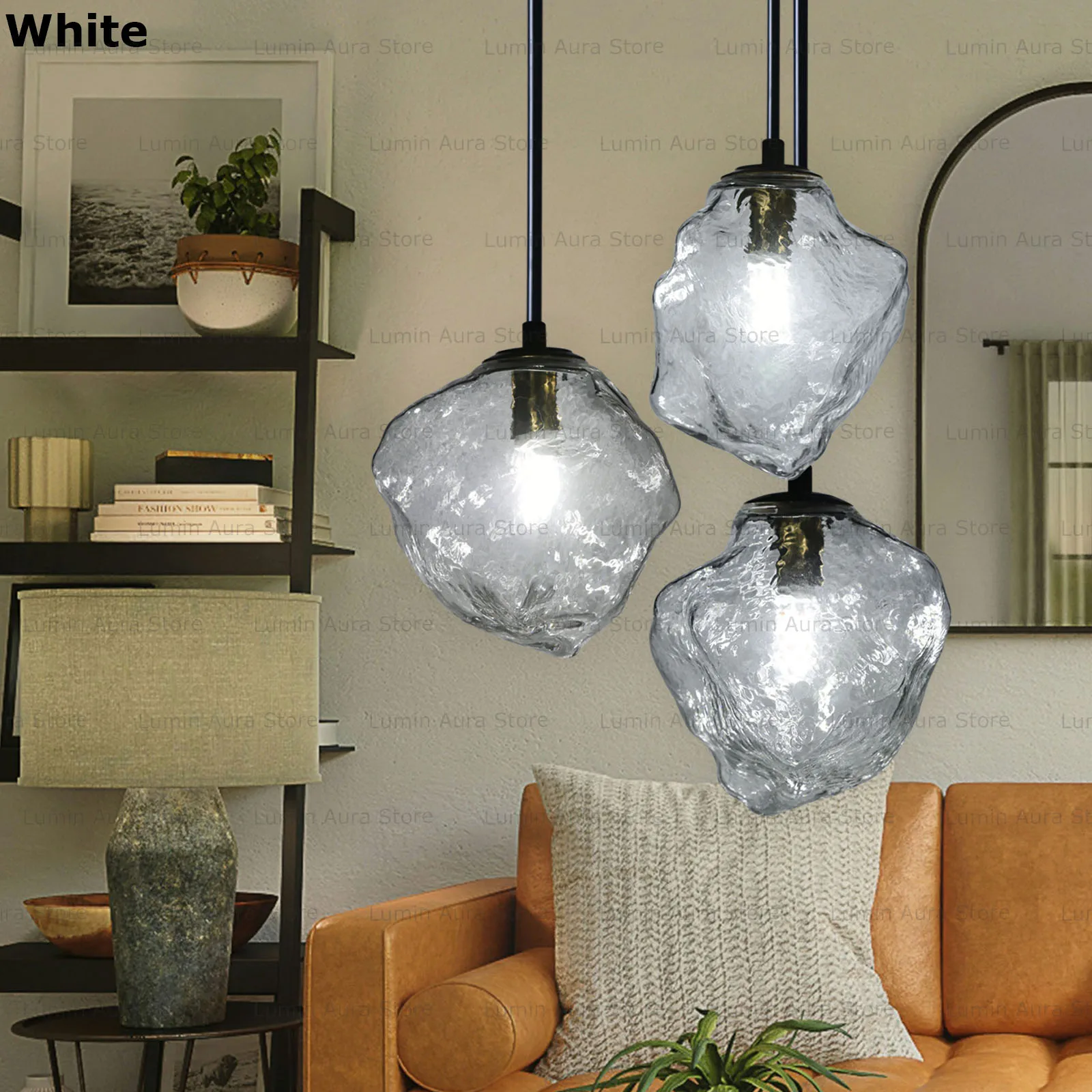 

G9 Modern Simple Restaurant Hallway Bar Decoration Lamp Creative Ice Glass Lava AC220V Hanging Wire Light Bedroom Bedside Lamp