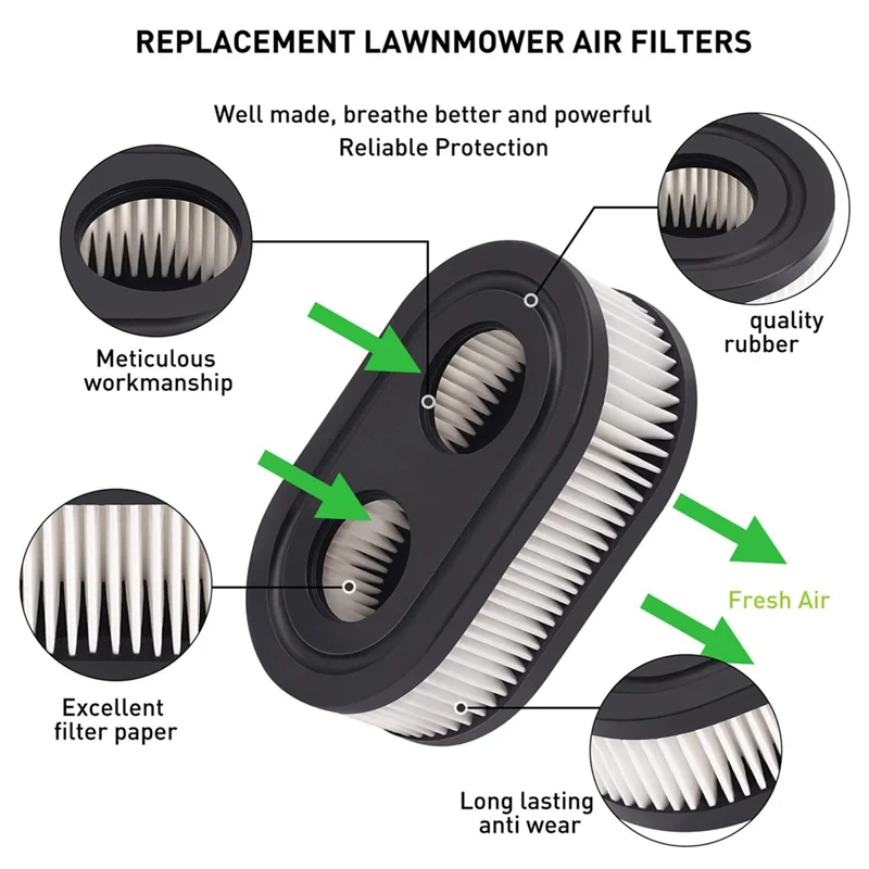 ABKY-Lawn Mower Air Filter 10Pcs Fit For Briggs For Stratton 593260/798339 Replacement Engine  Device Accessories