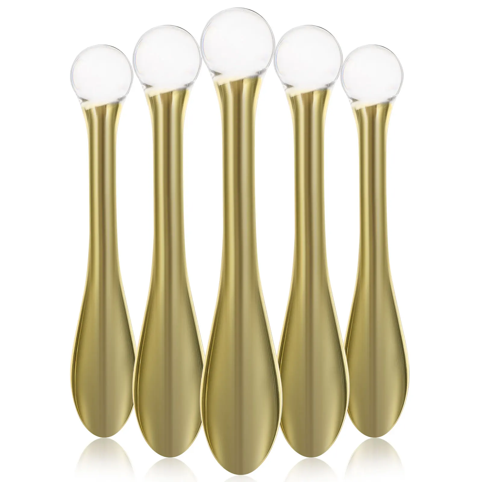 5Pcs Zinc Alloy Eye Cream Spoon Professional Massage Tool Portable Eye Applicator Facial Care Accessory for Daily Use Household