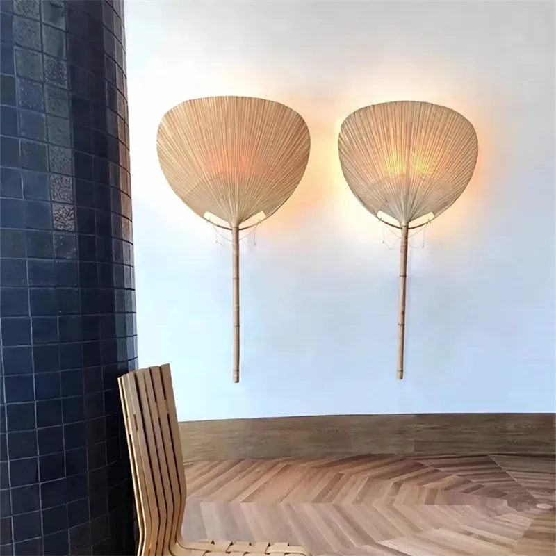 Uchiwa Wall Lamps Classical Led Fan Lamp Wabi-sabi Art Background Decorative Lamp For Tea/living Room