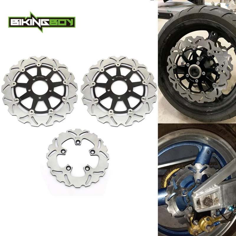 BIKINGBOY Front Rear Brake Discs Disks Rotors For Suzuki SV650S 03 04 05 06 07 08 09 10 11 12 13 14 15 SV 650 2003-2010 K3 K4 K5