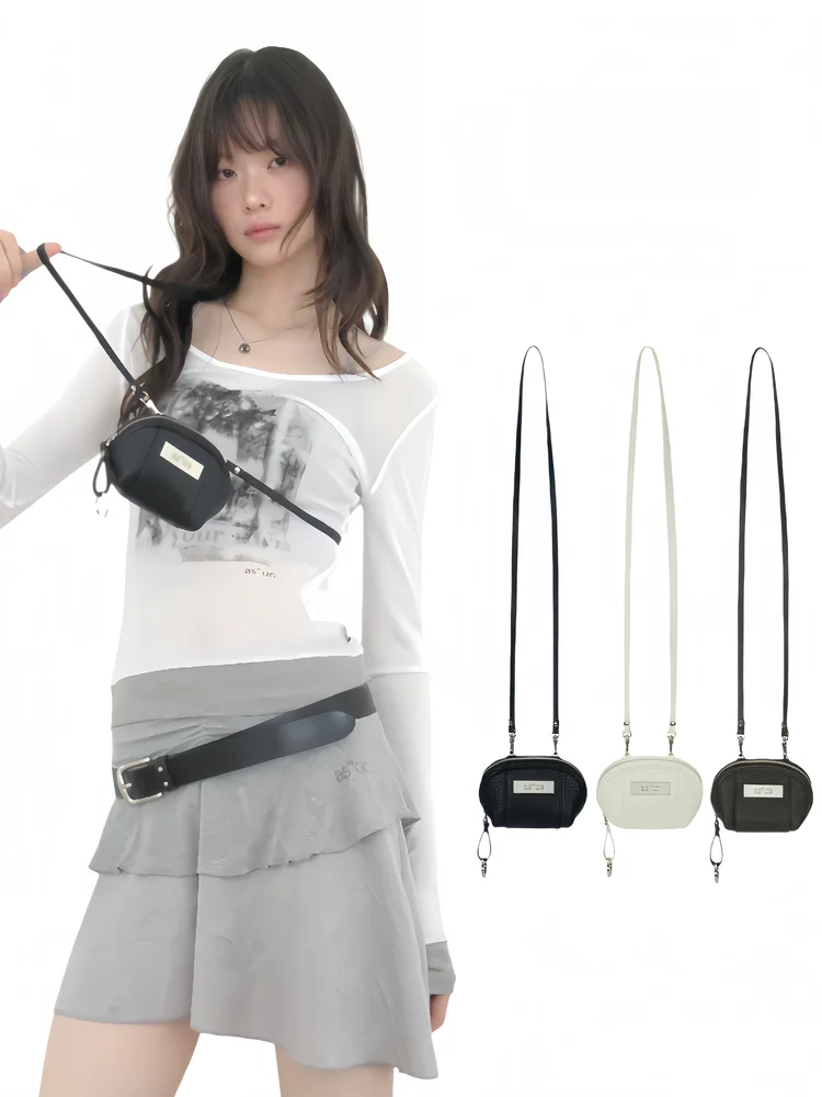 

Lightweight ASON New Sle Small Square Crossbody Phone Bag Korean Side Wear Outing round Bag Coin Purse Faionable Streetwear