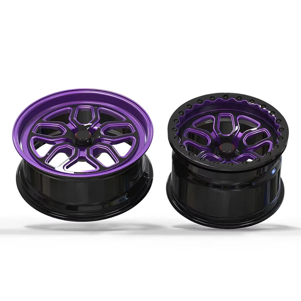 FOR Staggered Drag Racing Wheels 5x115 15 16 17 18 Inch purple Milled Aluminum Forged Beadlocks dodge Challenger Charger Hellcat