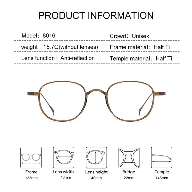 EYORA Ultralight Half Titanium Leesbril Bijziendheid Brillen Verziendheid Anti Blauw Licht Progressieve Meekleurende Brillen Lens