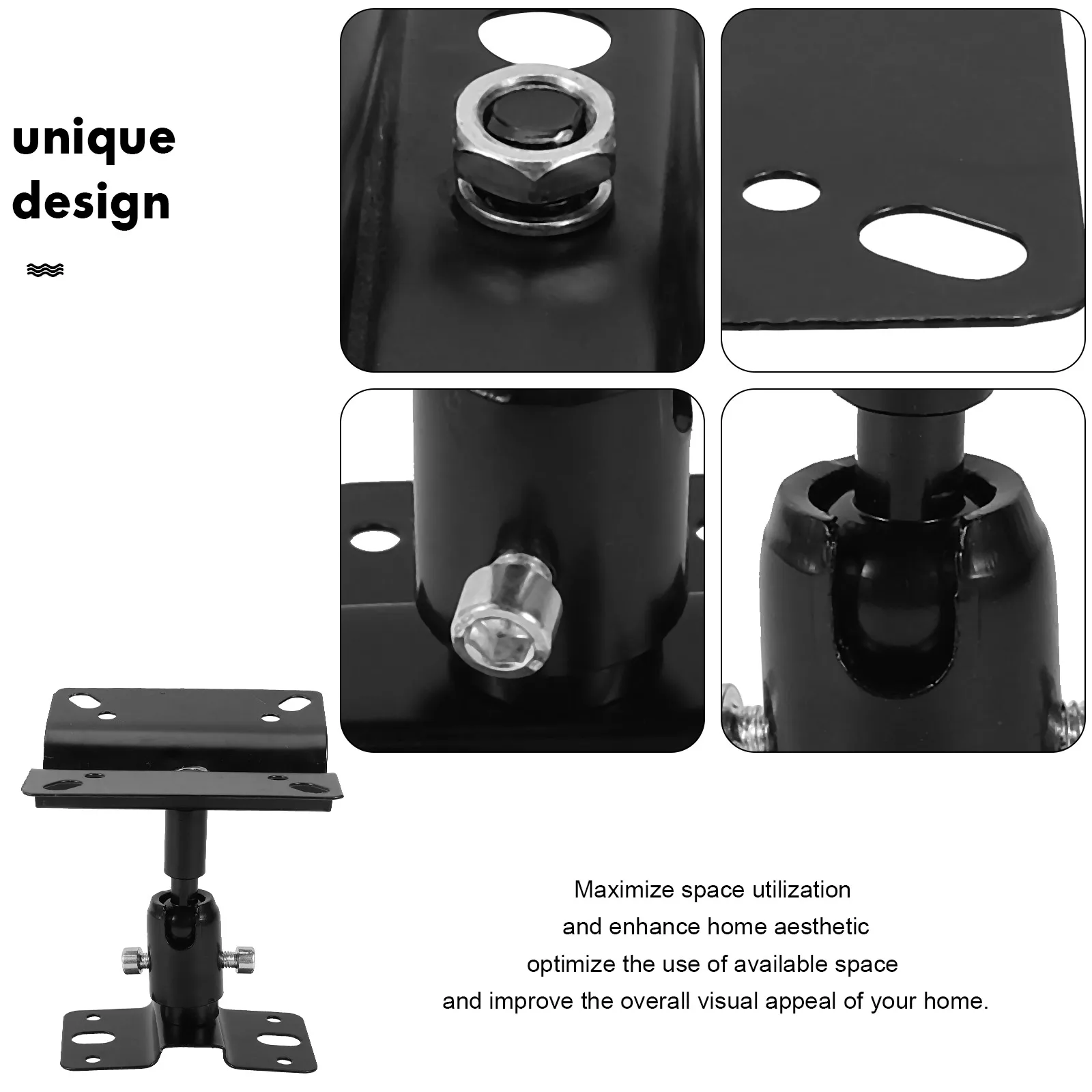 رف مكبر الصوت جدار جبل حامل الرف سبائك الزنك المحيطي قوس الصوت قوي موثوق زاوية قابل للتعديل مكبر الصوت جبل الوقوف