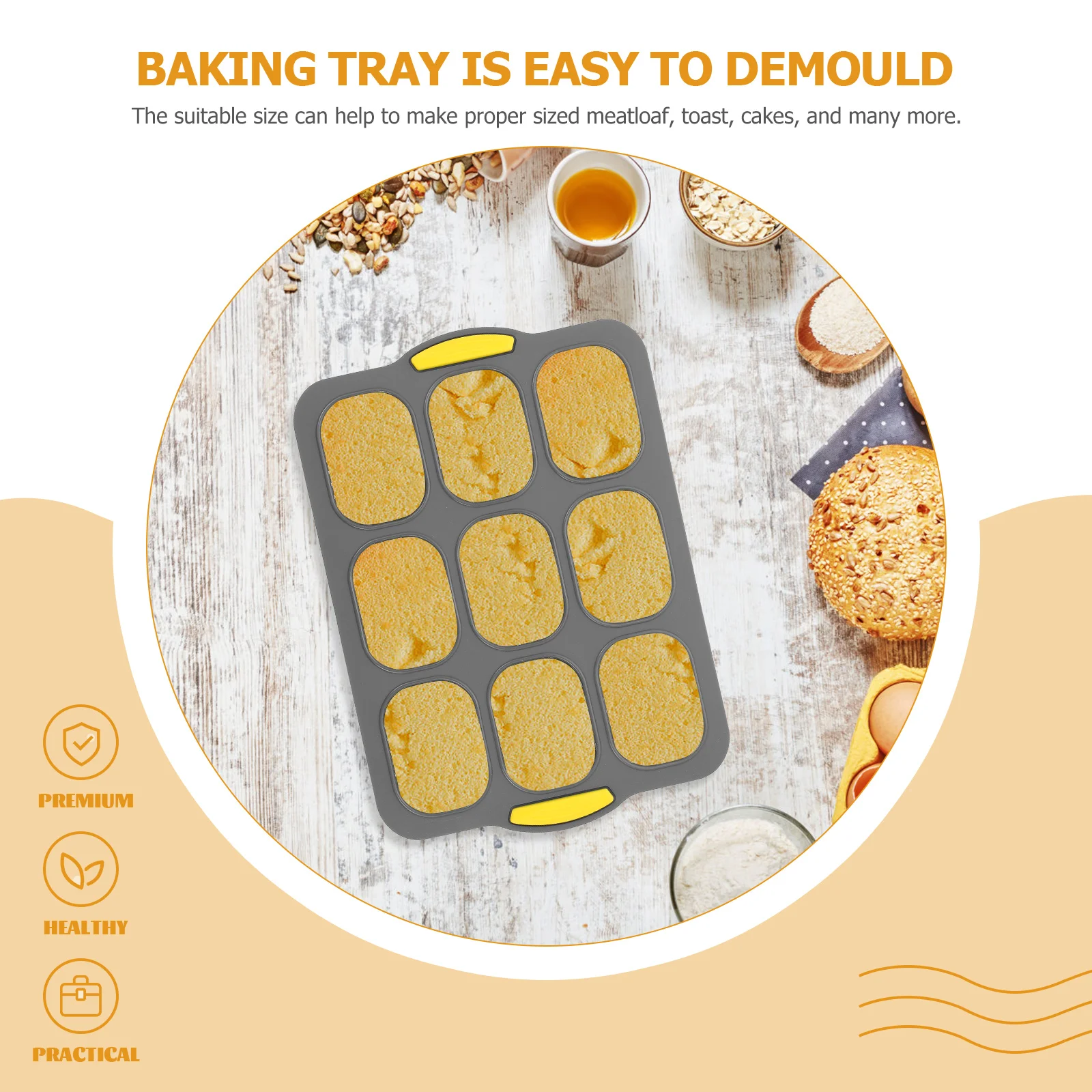

Bread Baking grid Silicone Loaf Pan Non Bread Mold stick Kitchen Tool Easy Clean Silicone Cake Mold Safe Use
