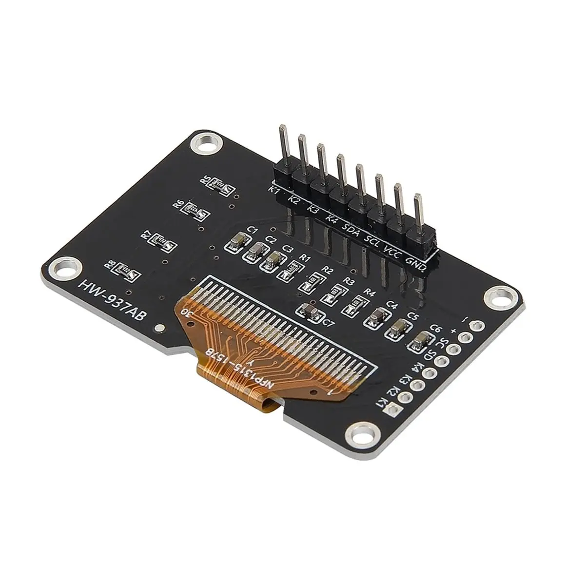 

5 шт. 0,96-дюймовый OLED-дисплейный модуль 12864 IIC SSD1315 с матричной 4-клавишной клавиатурой