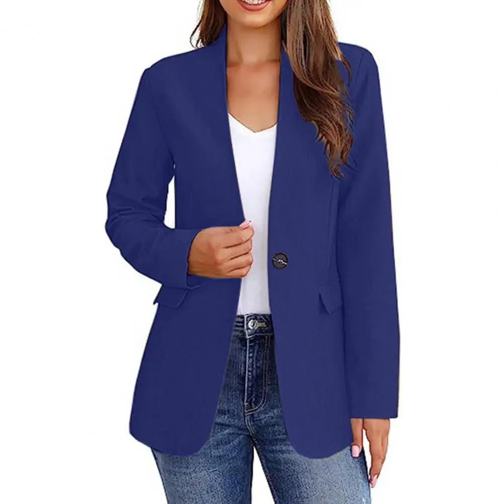 Women Autumn Suit Coat Solid Color V-neck Long Sleeve Slim Female Business Office Blazer Jacket casaco feminino