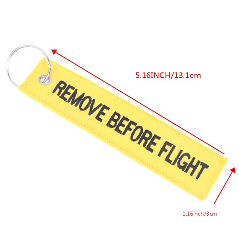 Remove Before Flight Car Key Chain Embroidery Aviation Gifts Keyring Key Tag Holder for Motorcycles Keychain