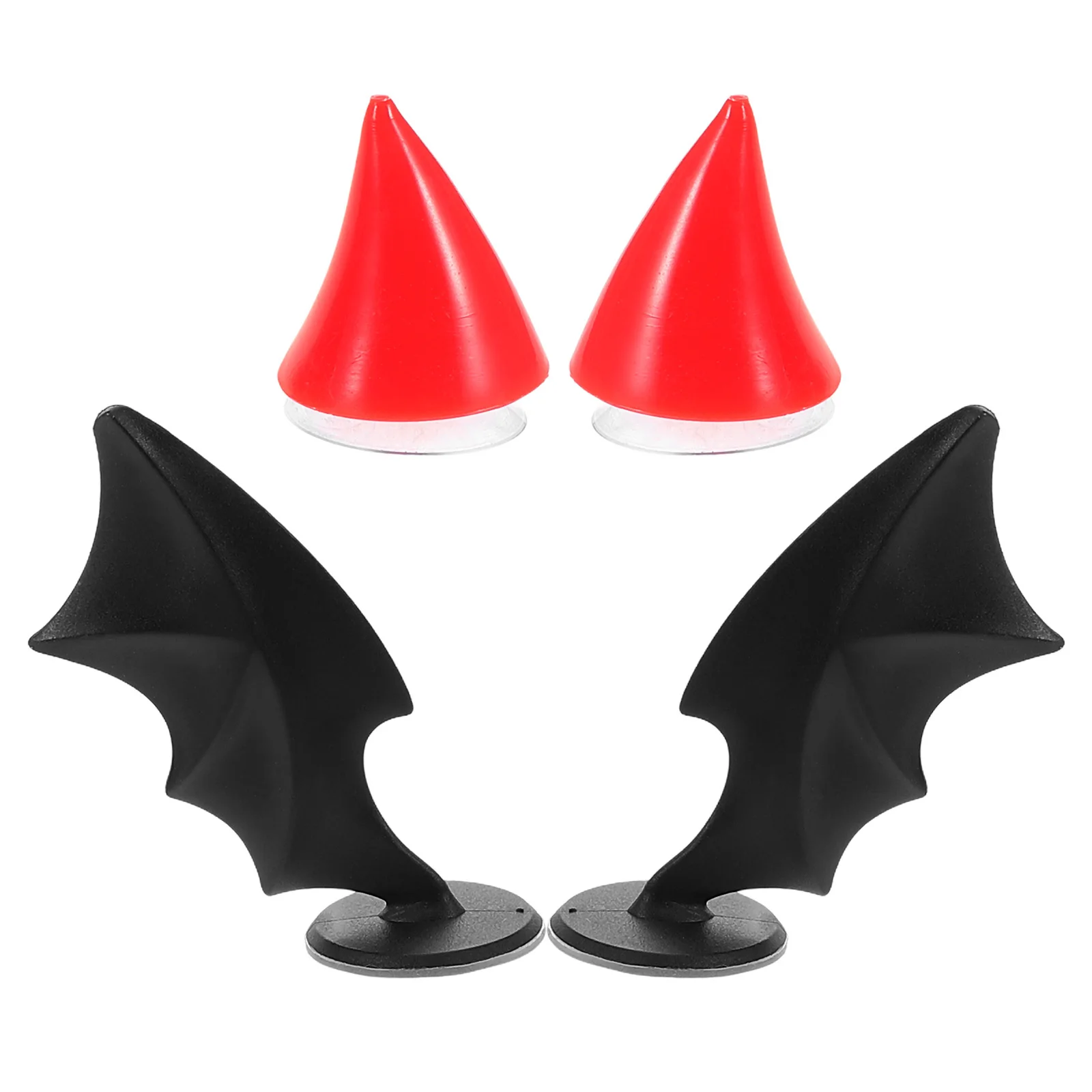 

4pcs Devil Horns Wings Cat Ears Suction Cup Topper For Motorcycle Bicycle Scooter Ride Accessories Decorations