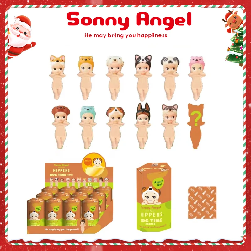 Sonny Angel Dog Time Hipper Series Lucky Pomeranian Anime Figures Ornaments Phone Dolls Christmas Children Gift