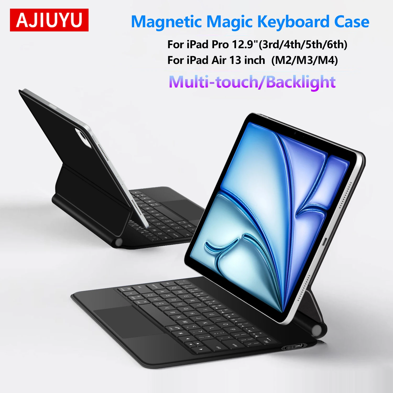 

Magic Keyboard for iPad Air 13‑inch (M4) 2026 Case For iPad Pro 12.9 3rd 4th 5th 6th Generation Air 13 M3 M2 Magnetic Book Cover