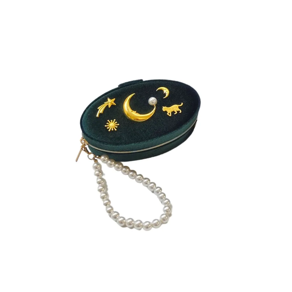 

Portable Moon Star Jewelry Storage Box Mini Velvet Finger Ring Box Jewelry Storage Box Dustproof Bracelet Carrying Case Gifts
