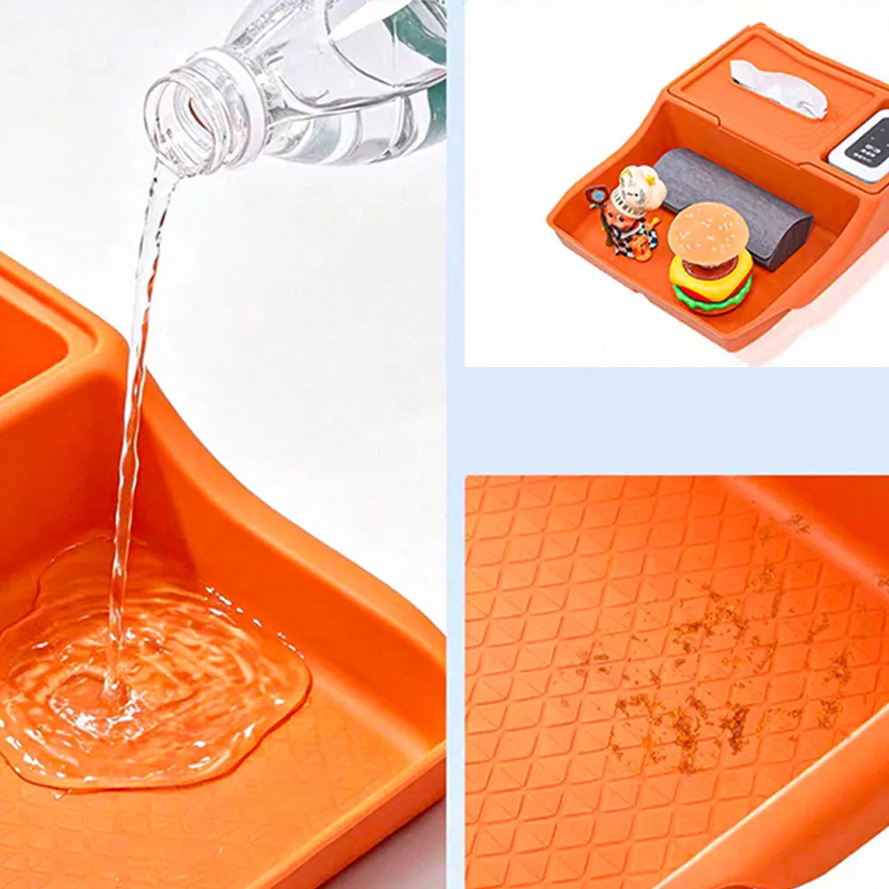 For GWM Haval H10 2026 Under Dashboard Silicone Storage Tray Dual‑Layer Tissue Holder Anti‑Noise Car Interior Organizer