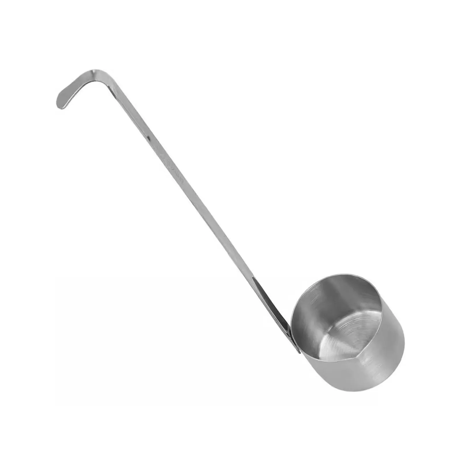 Cuchara Medidora de Acero Inoxidable de 250 ml con Fondo Plano para Servir Aceite, Vinagre, Salsa de Soya, Vino, Cerveza y Licores, con Mango Largo Soldado