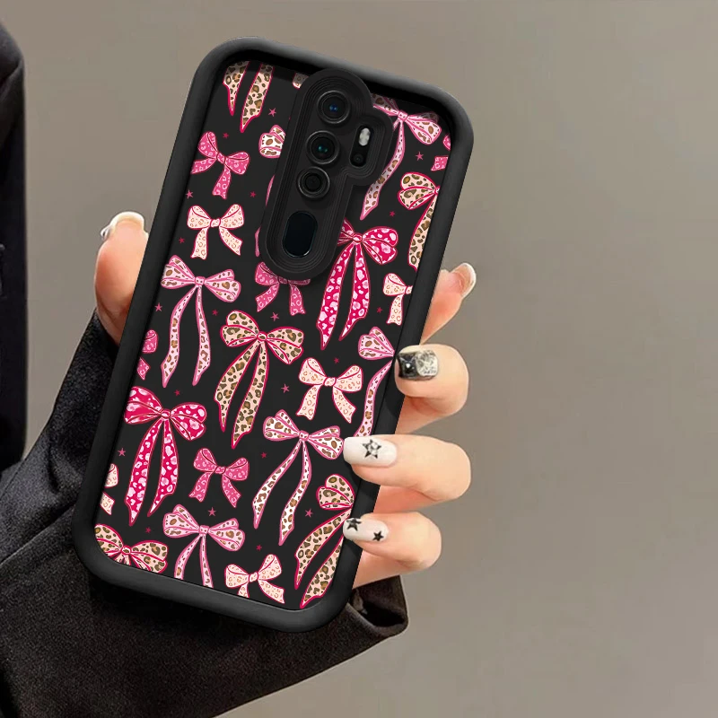 جراب هاتف ل ممن لهم A60 A76 A57 A55 A54 A52 A33 A32 A92S A72 A73 A74 A38 A53 لطيف القوس عقدة الفراولة طباعة غطاء مقاوم للصدمات