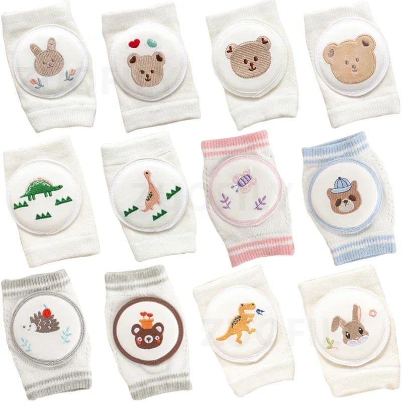 1 Pair Cotton Baby Knee Pads Cute Cartoon Crawling Protector Kids Kneecaps Children Mesh Kneepad Baby Anti-slip Safe Leg Warmer