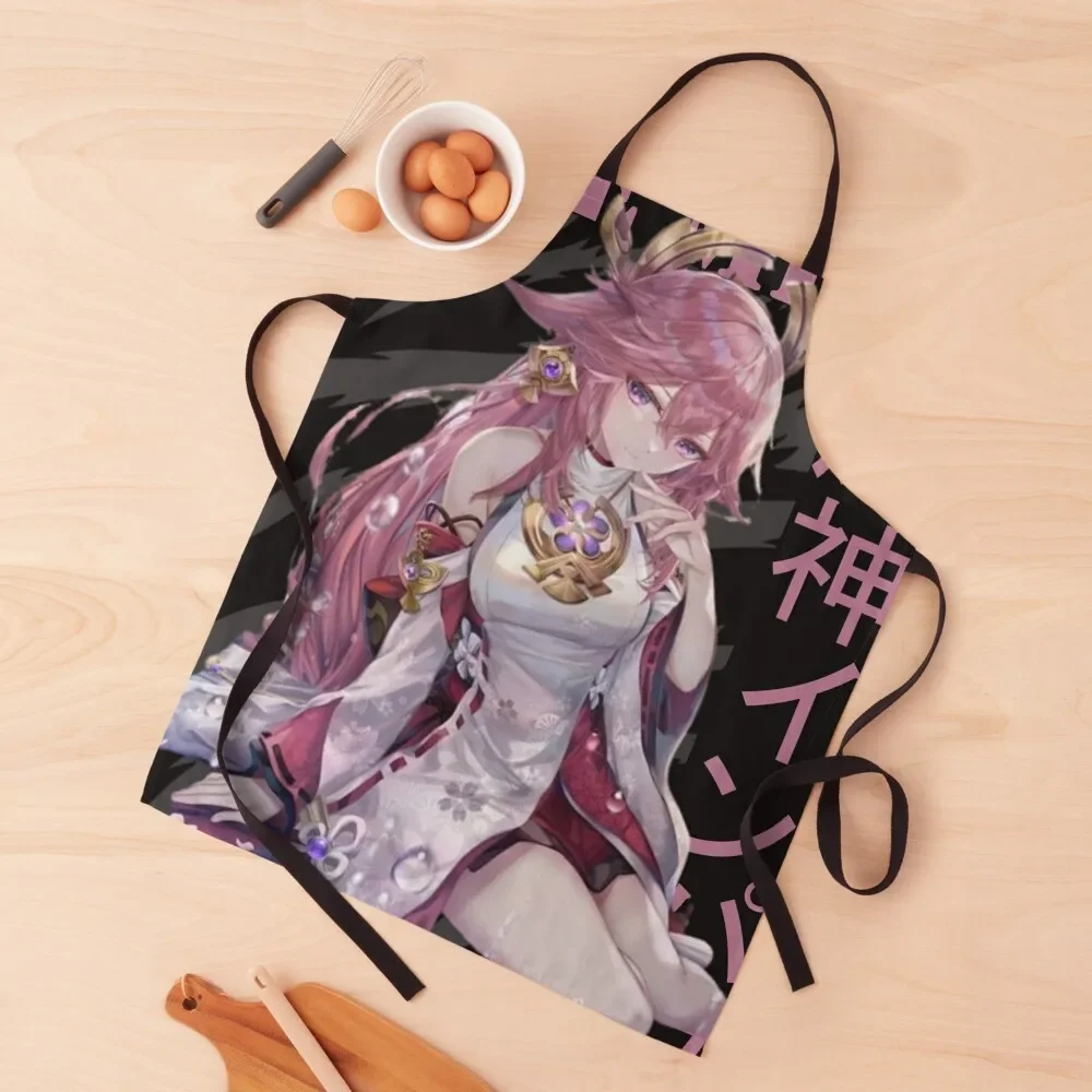 

Yae Miko Apron For Kitchen Woman Kitchens Apron