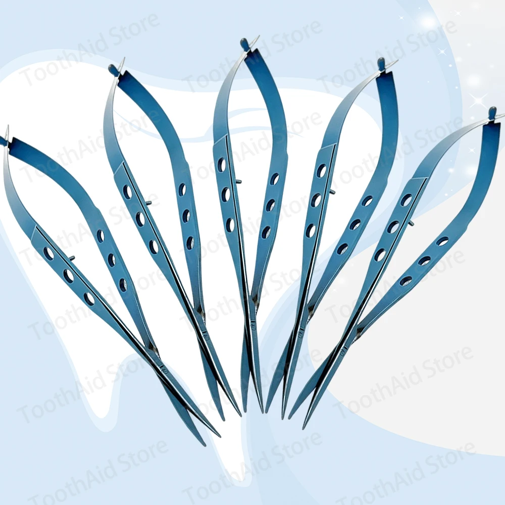 5Pcs Blunt Curved Tip Ophthalmic Scissors, Titanium Coated Stainless Steel Conjunctival Scissors for Delicate Tissue Dissection